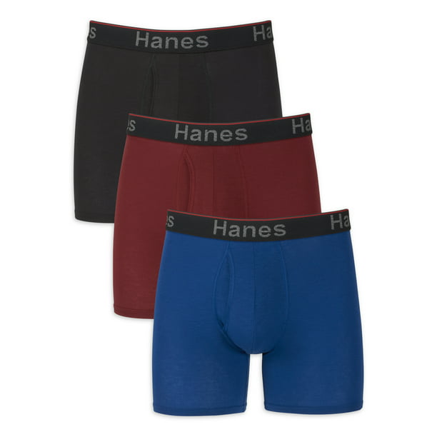New Hanes Men's Solid and Print Comfort Flex Boxer Briefs 3 Pack 